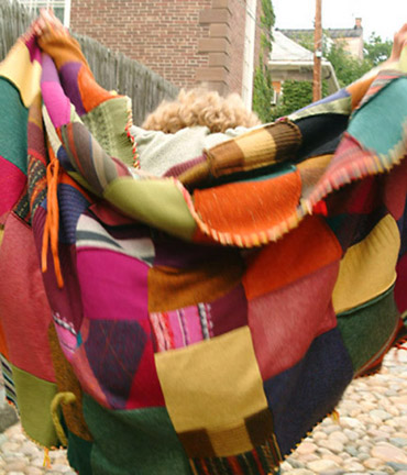 SweetFeltGoods felted wool blanket.