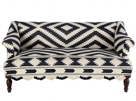 Bridal rug upholstered sofa from Wisteria