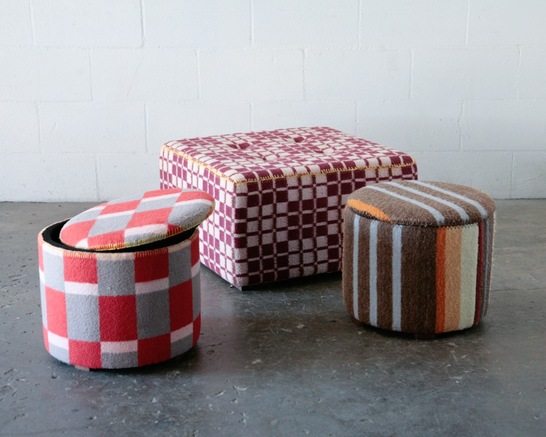 vintage blanket ottomans- Amsterdam Modern