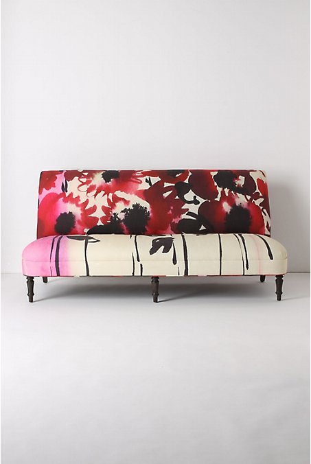 digitally printed fabric on Anthropologie sofa