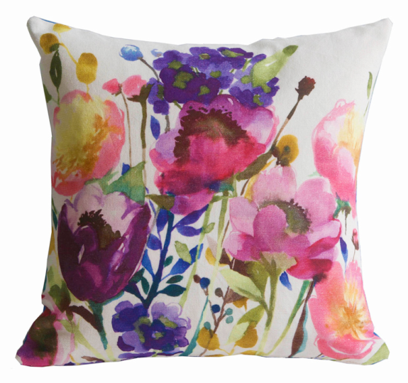 digitally printed floral pillow by Bluebell Gray