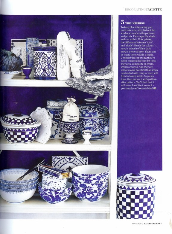 Elle Decoration March 2012- blue