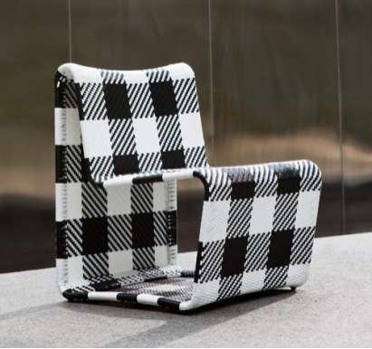 gingham outdoor chair by Alfred Sung