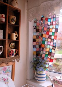 scrap fabric curtain