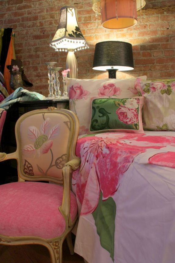 Jane Hall Design custom chair and bedding